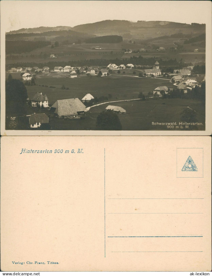 Ansichtskarte Hinterzarten Panorama-Ansicht; Ort Im Schwarzwald 1920 - Hinterzarten