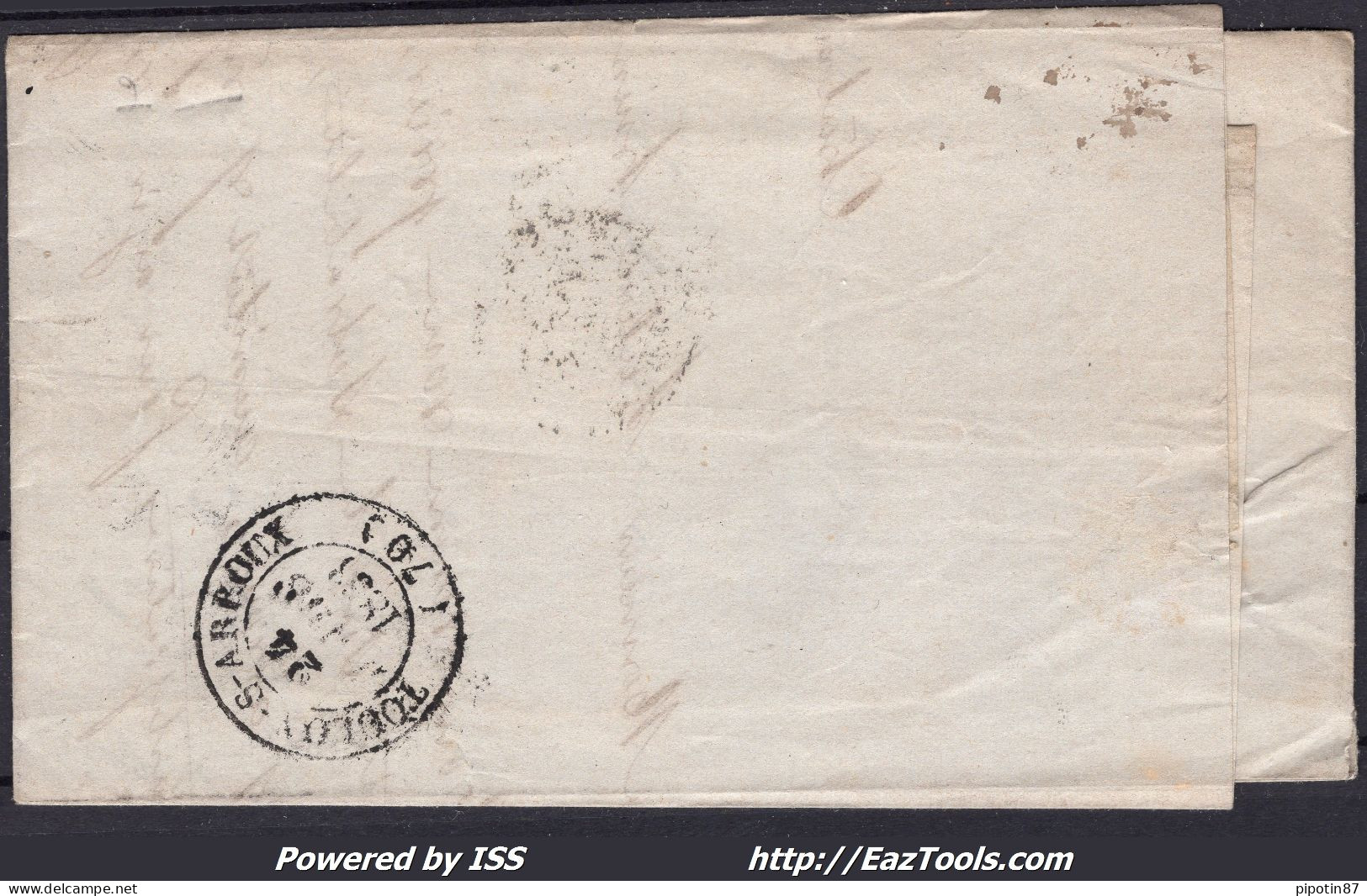 FRANCE N° 10 SUR LETTRE AVEC PC 702 CHALONS SUR SAONE + CAD DU 23/03/1853 - 1852 Luigi-Napoleone