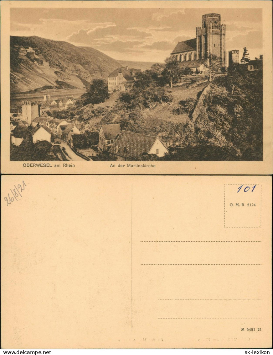 Ansichtskarte Oberwesel Panorama-Ansicht Mit Der Martinskirche 1910 - Oberwesel