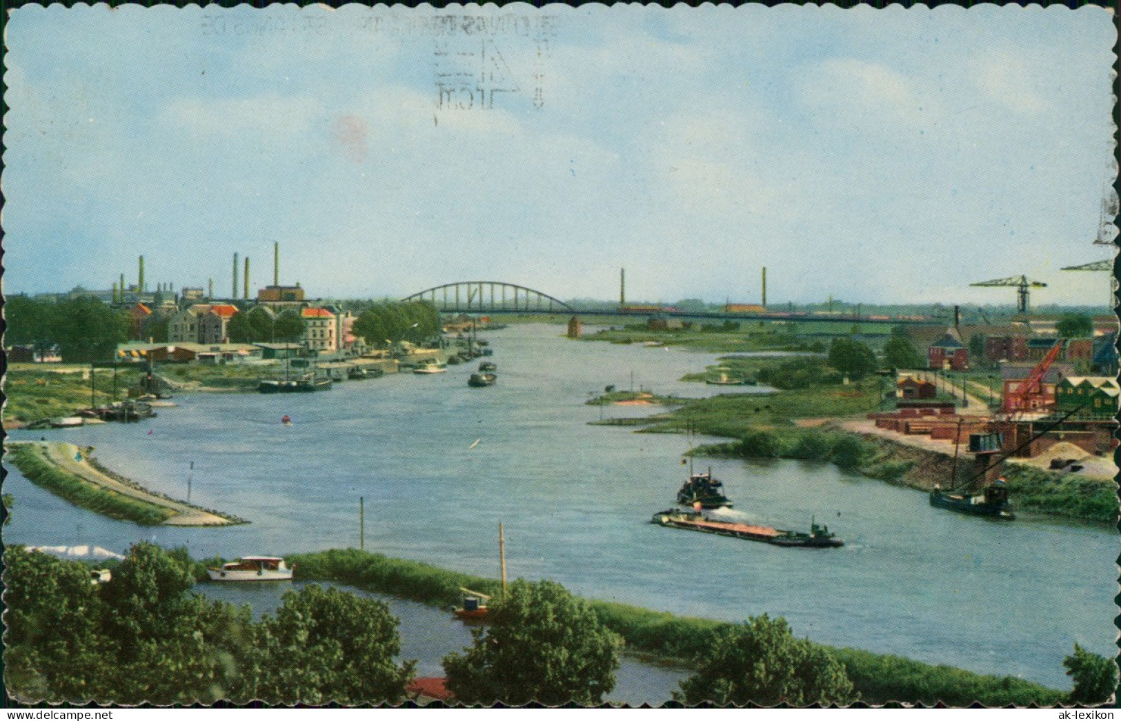 Postkaart Arnheim Arnhem Panorama-Ansicht Arnhem Rijngezicht 1959 - Arnhem