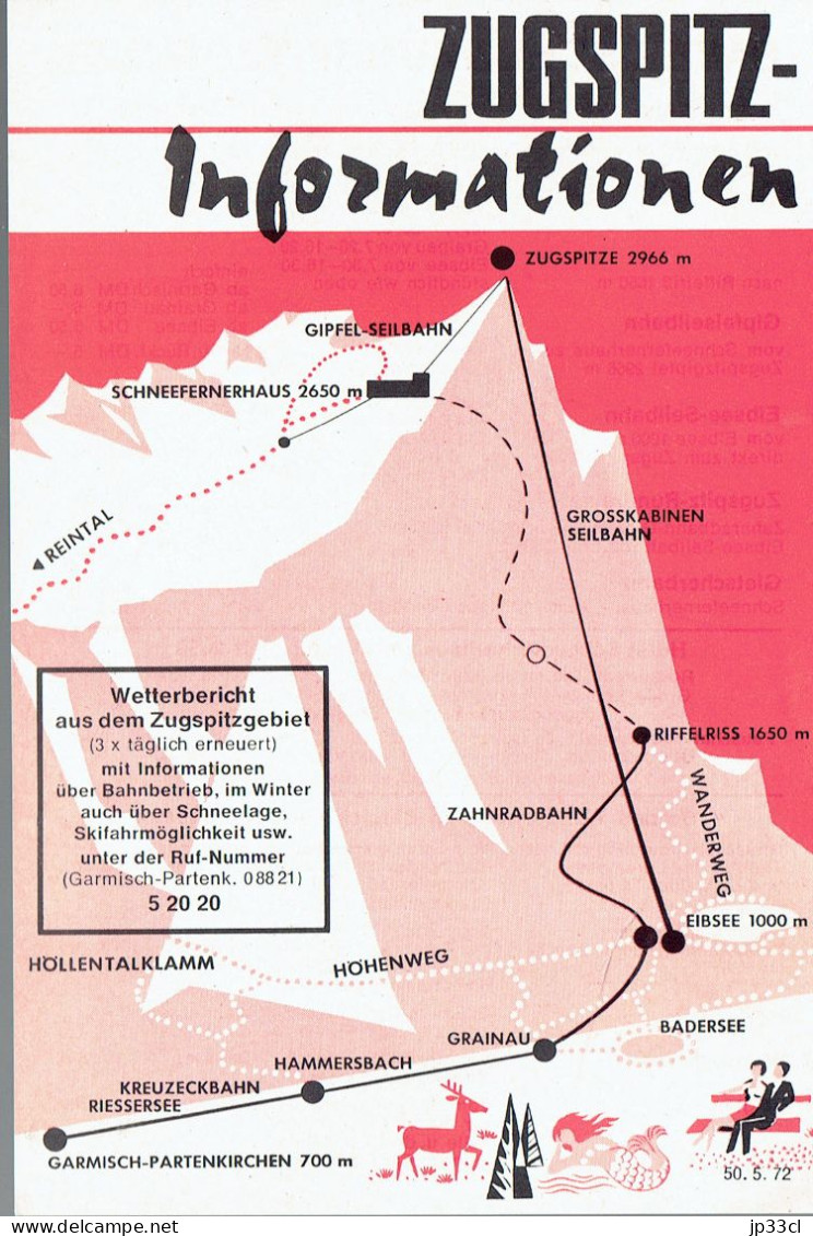 Dokumente über Die Zugspitze Im Jahr 1972 - Reiseprospekte