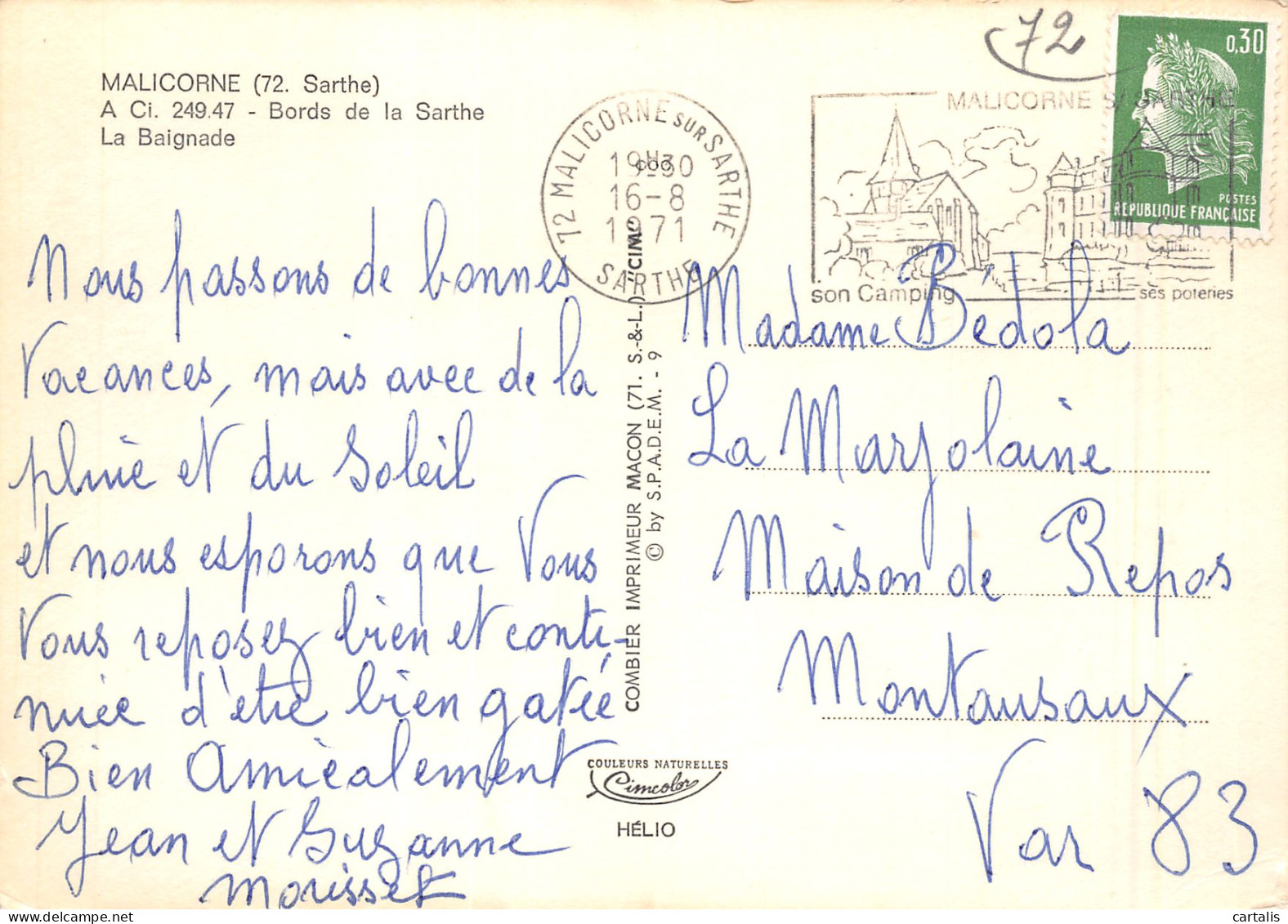 72-MALICORNE-N°C-3634-B/0325 - Malicorne Sur Sarthe
