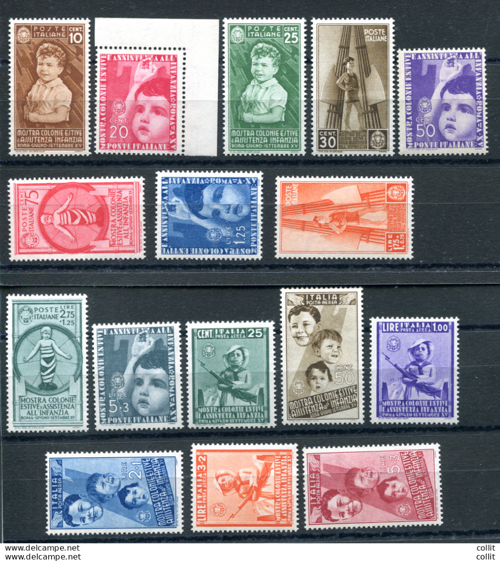 Colonie Estive N. 406/415 + P.A. N. 100/105 Serie Completa Di Qualità - Mint/hinged