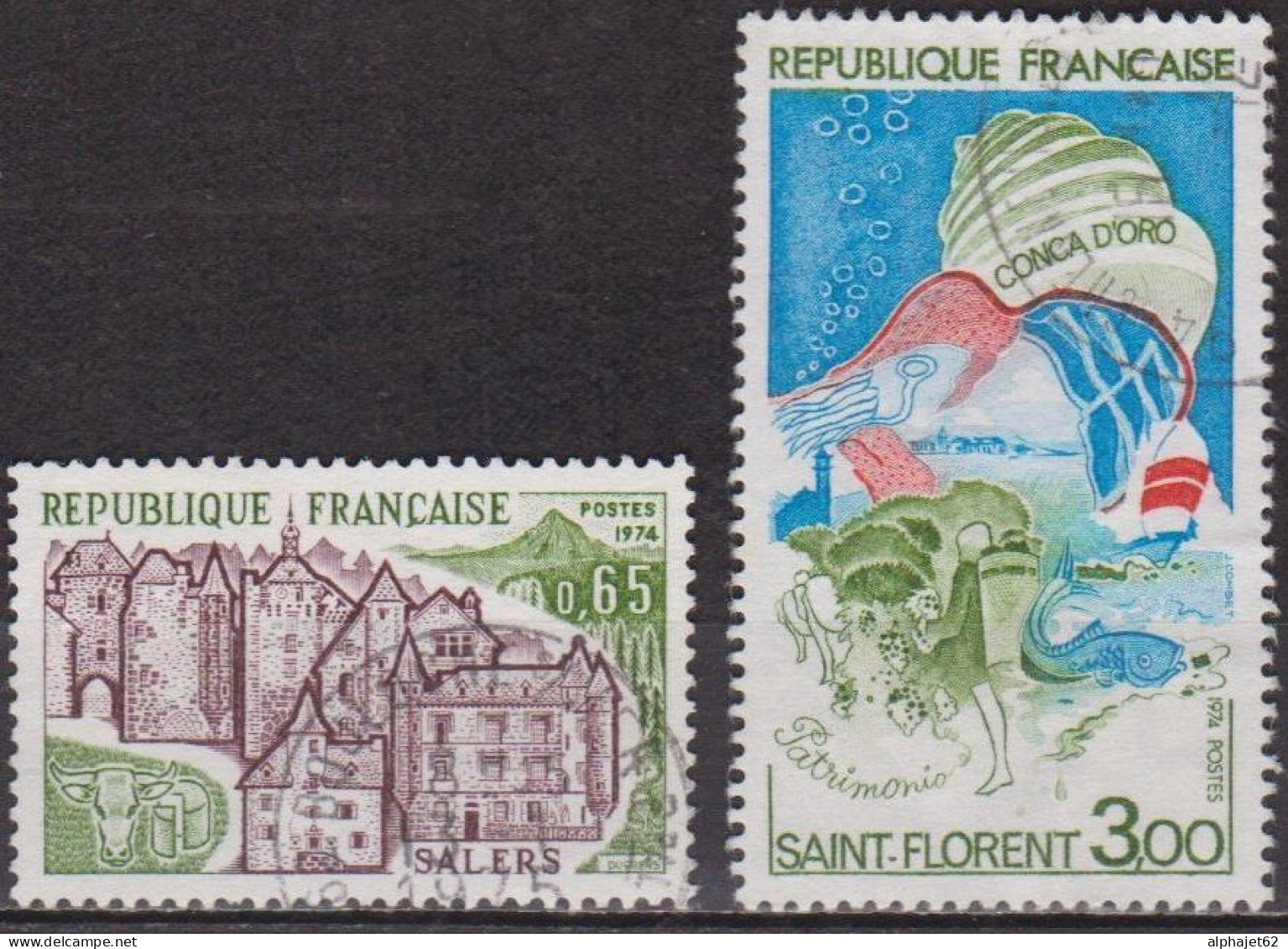 Série Touristique - FRANCE - Salers - Golfe De Saint Florent, Corse - N° 1793-1794 - 1974 - Gebraucht