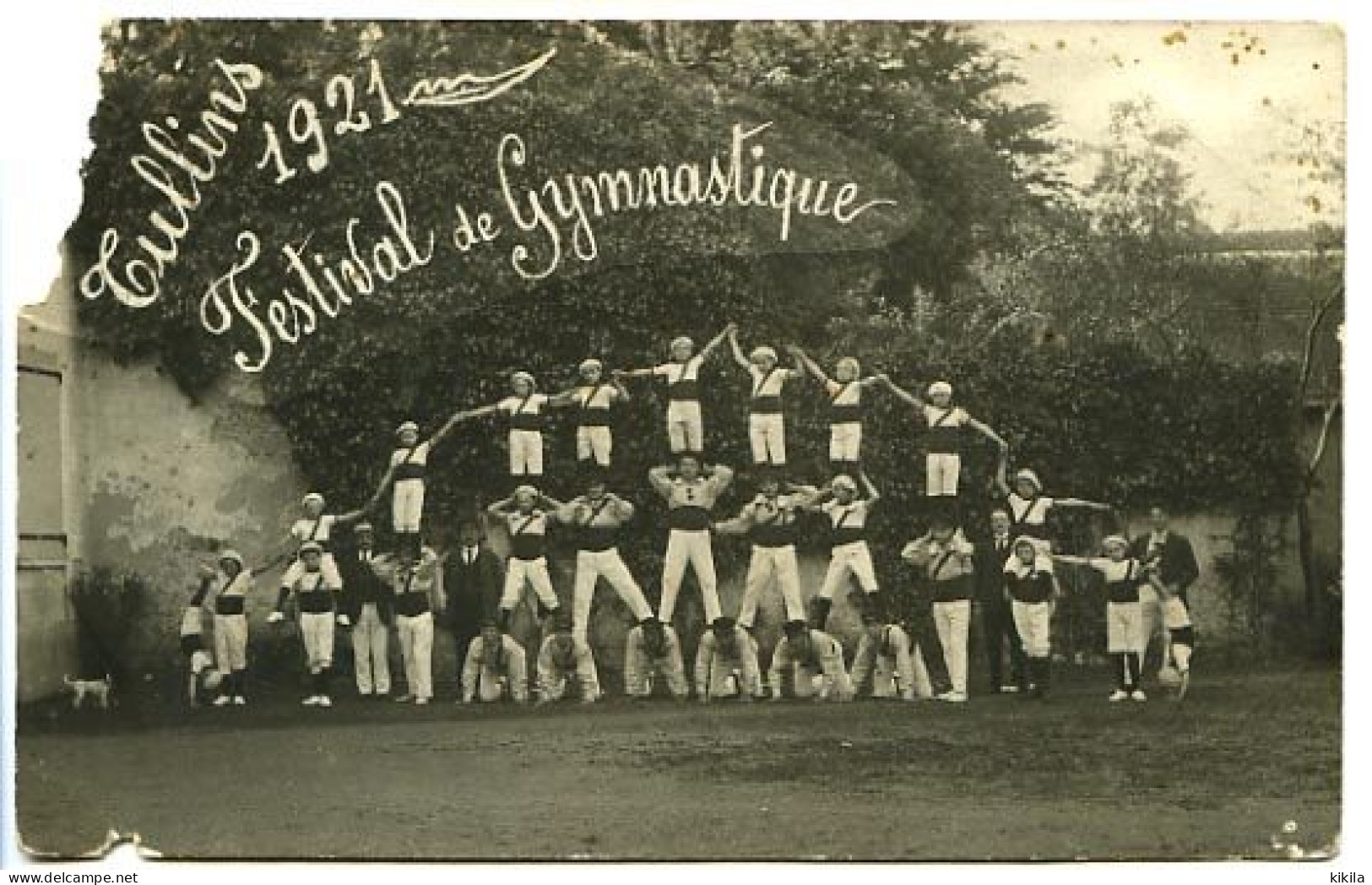 CPA 9 X 14 Isère  TULLINS  La Vaillante Festival De Gymnastique 1921  La Pyramide - Tullins