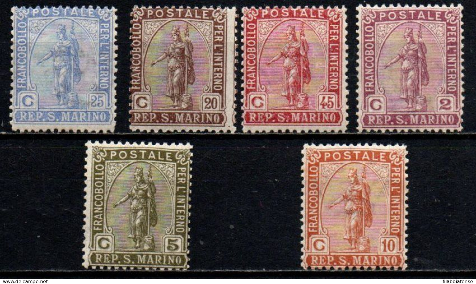 1922 - San Marino 82/87 Statua Della Libertà  ++++++ - Unused Stamps