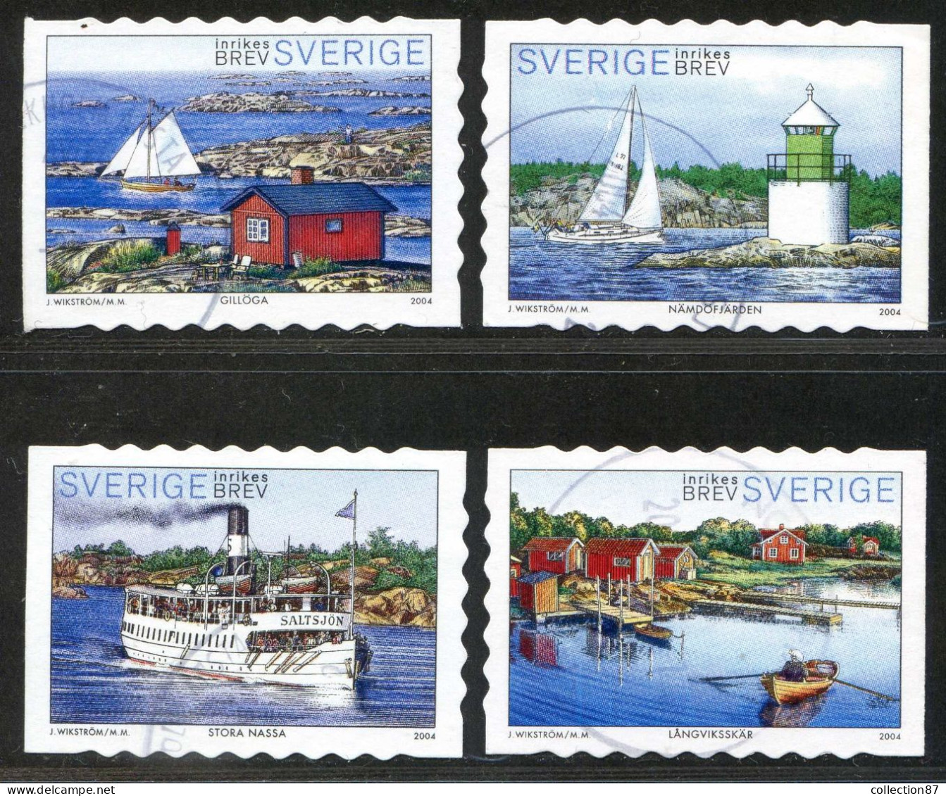 Réf 77 < SUEDE Année 2004 < Yvert N° 2388 à 2391 Ø Used < SWEDEN - Archipel De Stockholm < Phare Lighthouse - Oblitérés