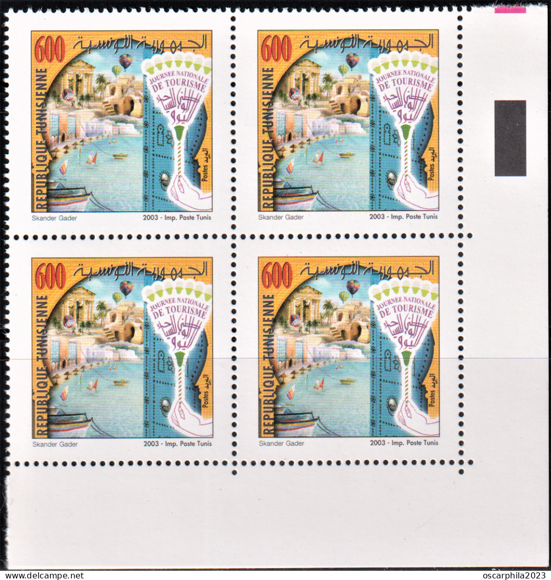 2003-Tunisie / Y&T 1482 - La Journée National Du Tourisme - Bloc De 4V/ MNH***** - Tunesien (1956-...)