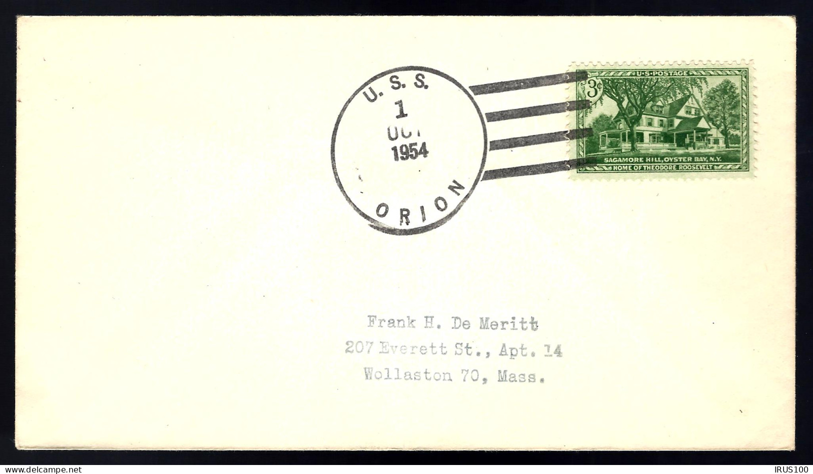 USS ORION - 1954 - NAVIRE ELWOOD E. ELLIS - Lettres & Documents