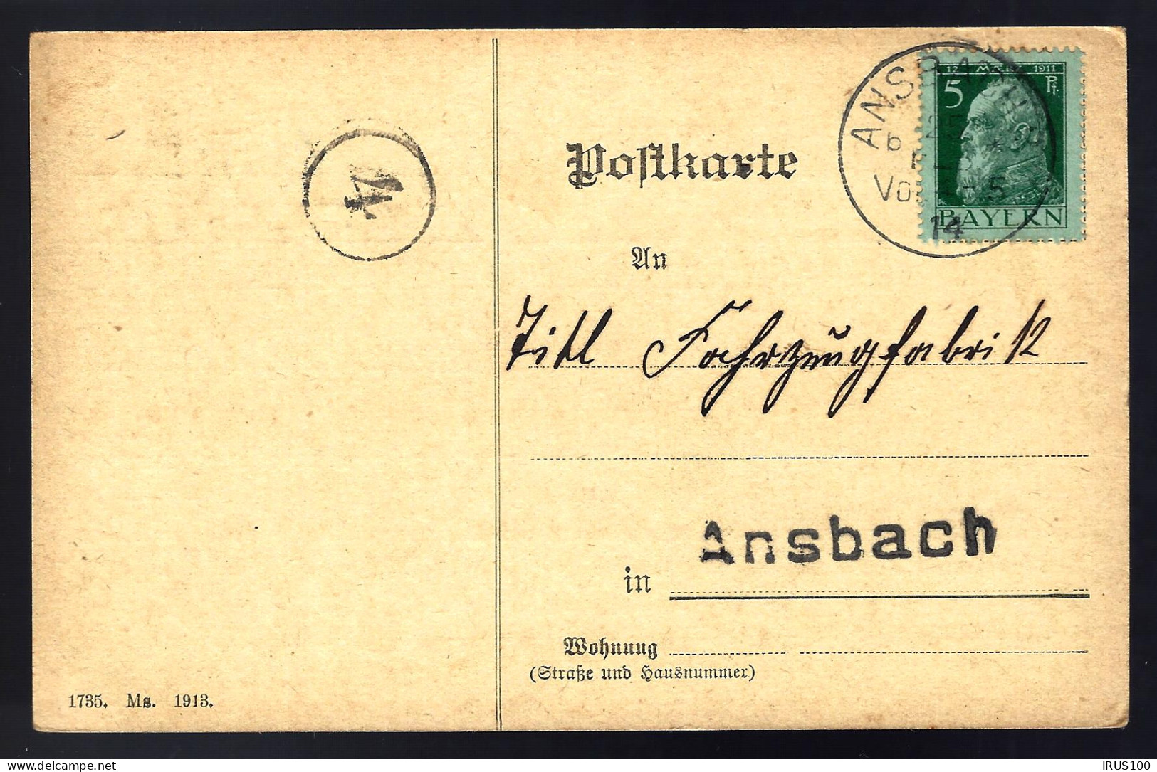 ALTDEUTSCHLAND BAYERN ANSBACH - BRIEF - 1914 - Affr 5Pf BAYERN -  - Andere & Zonder Classificatie
