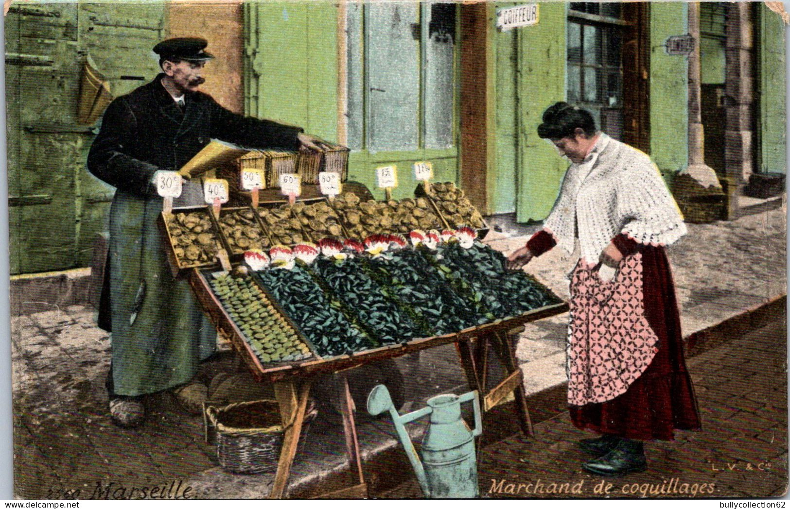 CPA - SELECTION -   MARSEILLE  -  Marchand De Coquillages. - Petits Métiers