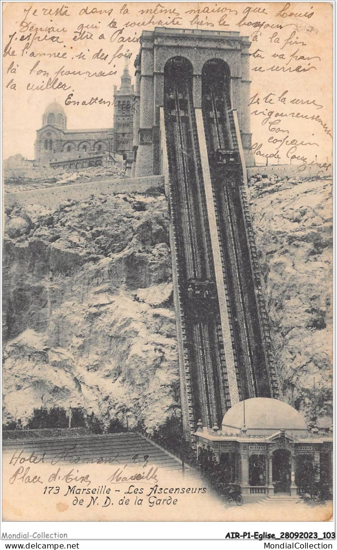 AIRP1-EGLISE-0052 - Marseille - Les Ascenseur Notre-dame De La Garde  - Eglises Et Cathédrales