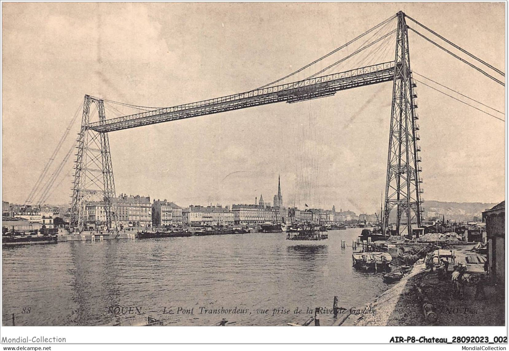 AIRP8-PONT-0825 - ROUEN - Le Pont Transbordeur Vue Prise De La Rive - Ponti