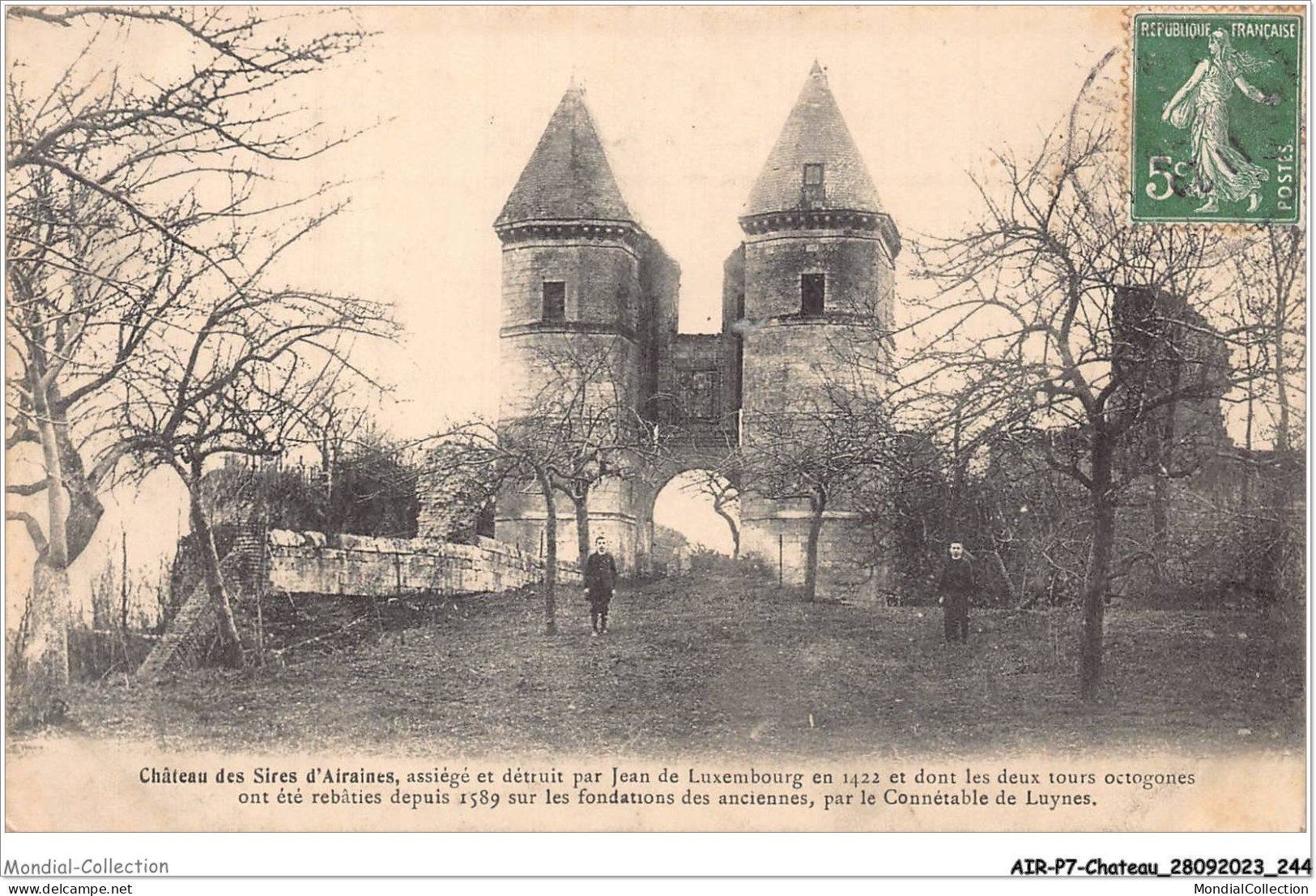 AIRP7-CHATEAU-0812 - Chateau Des Sires D'airaines Assiége Et Détruit Par Jean De Luxembourg En 1422 - Castelli