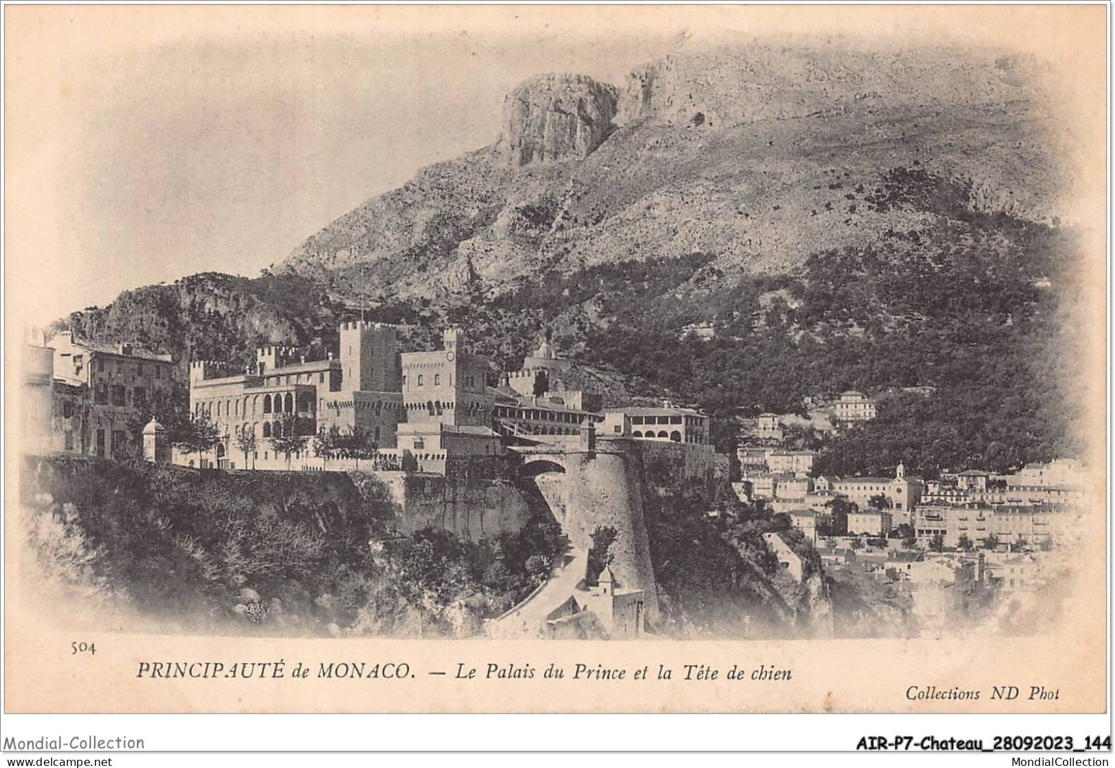 AIRP7-CHATEAU-0762 - Principauté De Monaco - Le Palais Du Prince Et La Tete De Chien - Castelli