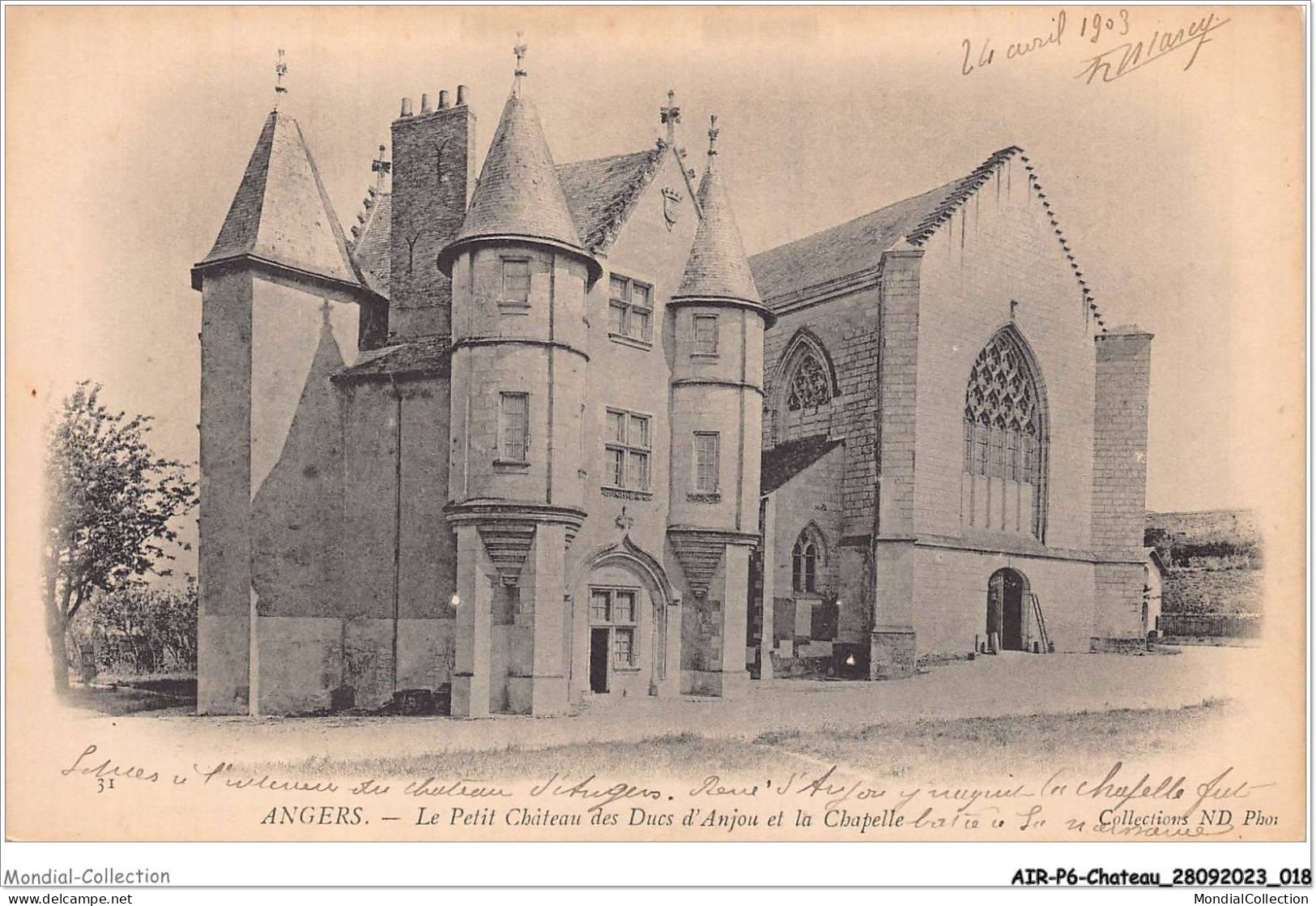 AIRP6-CHATEAU-0582 - Angers - Le Petit Chateau Des Duc D'anjou De La Chapelle - Châteaux