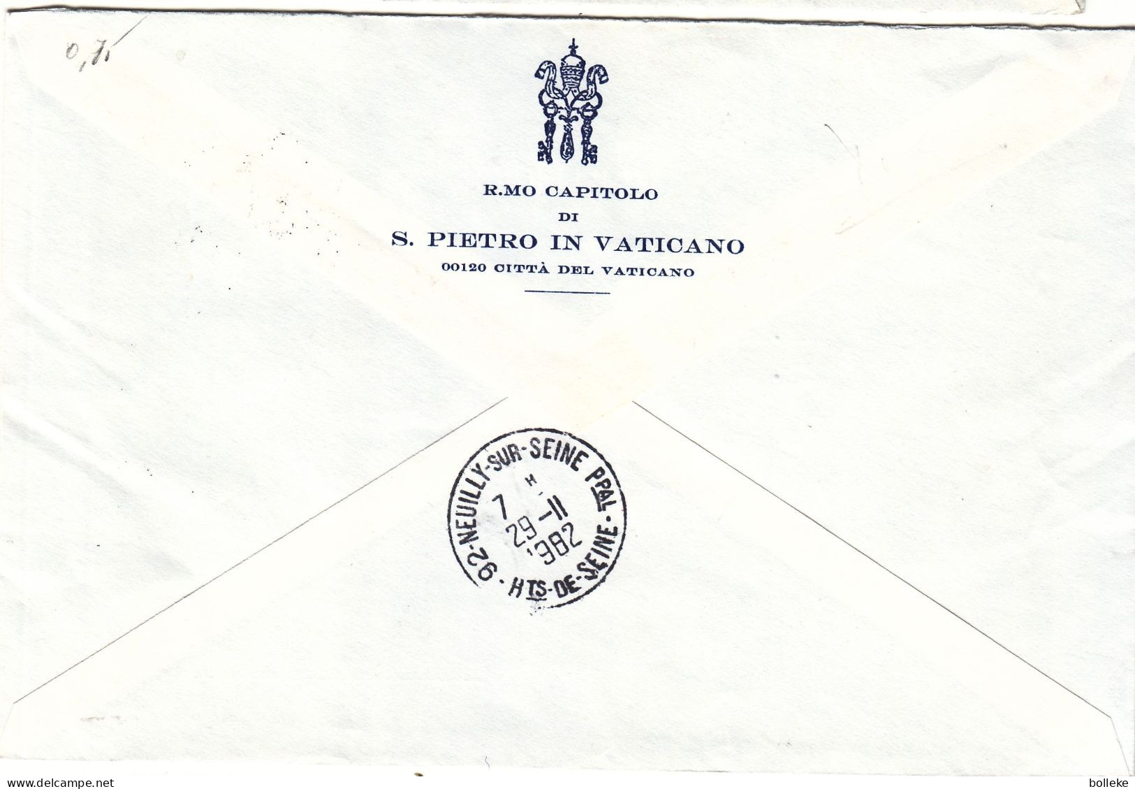 Vatican - Lettre Recom De 1982 - Oblit Citta Del Vatican0 - Papes -exp Vers Neully Dur Seine - - Ongebruikt