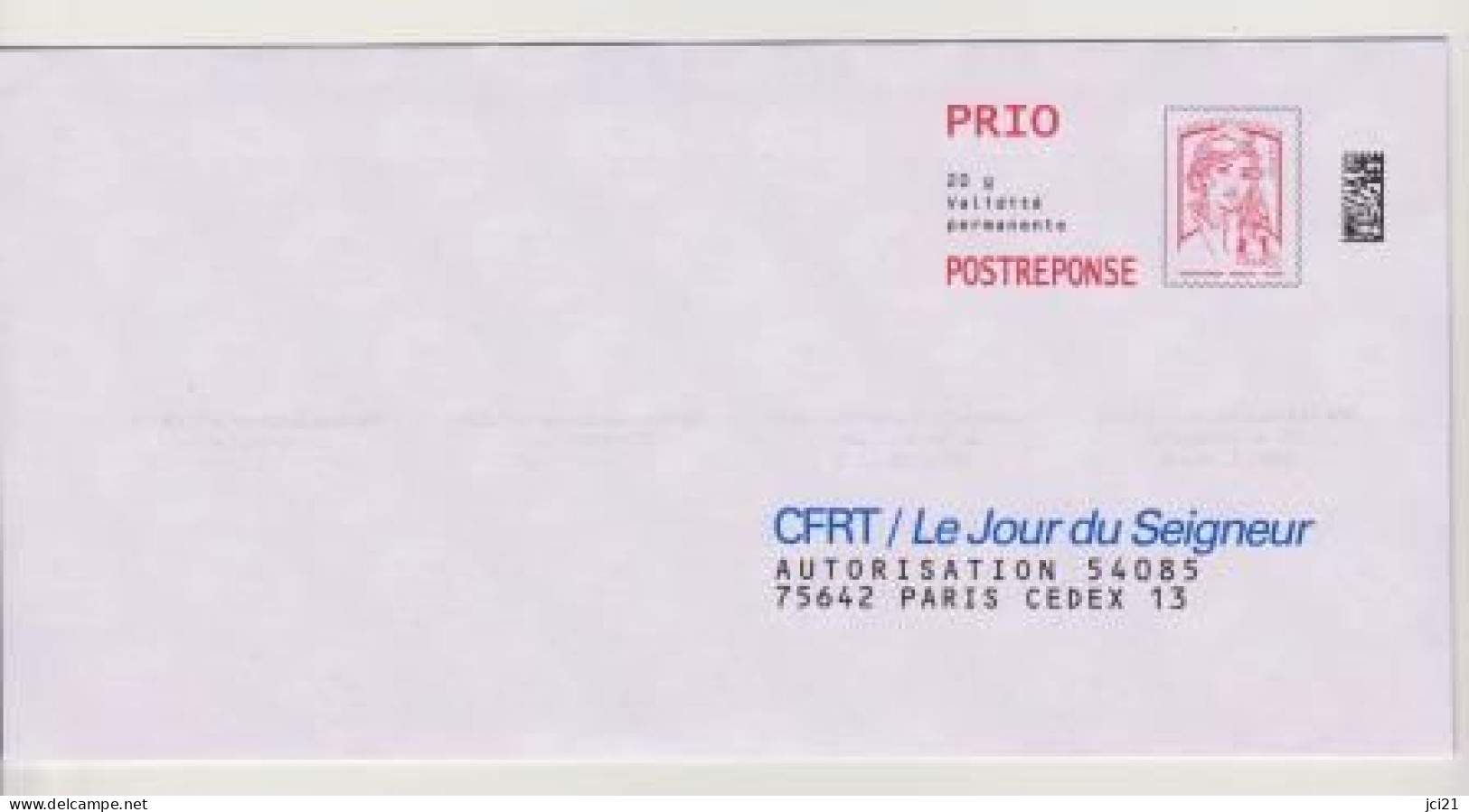 PAP "Marianne De La Jeunesse" Ciappa&Kavena POSTREPONSE PRIO Datamatrix -CFRT/Le Jour Du Seigneur- Neuve_P458 - Listos Para Enviar: Respuesta /Ciappa-Kavena