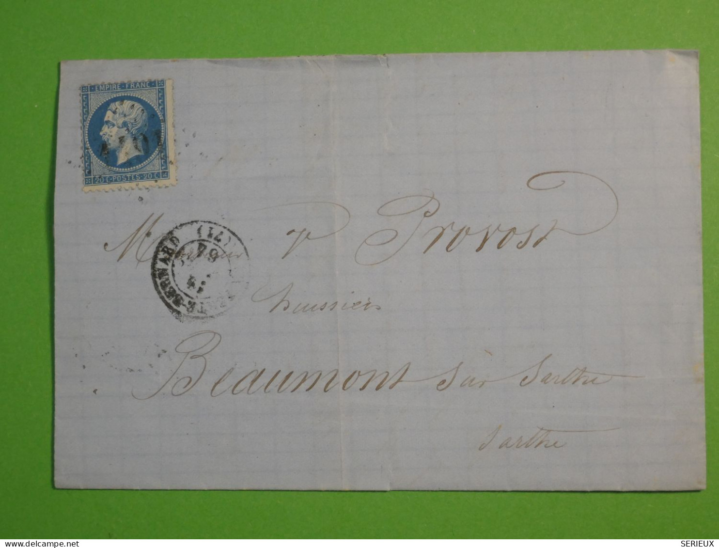 DM 11  FRANCE  BELLE  LETTRE   1864  PETIT BUREAU BEAUMONT  + N°22   DECALE   +AFF. INTERESSANT +++ - 1849-1876: Classic Period