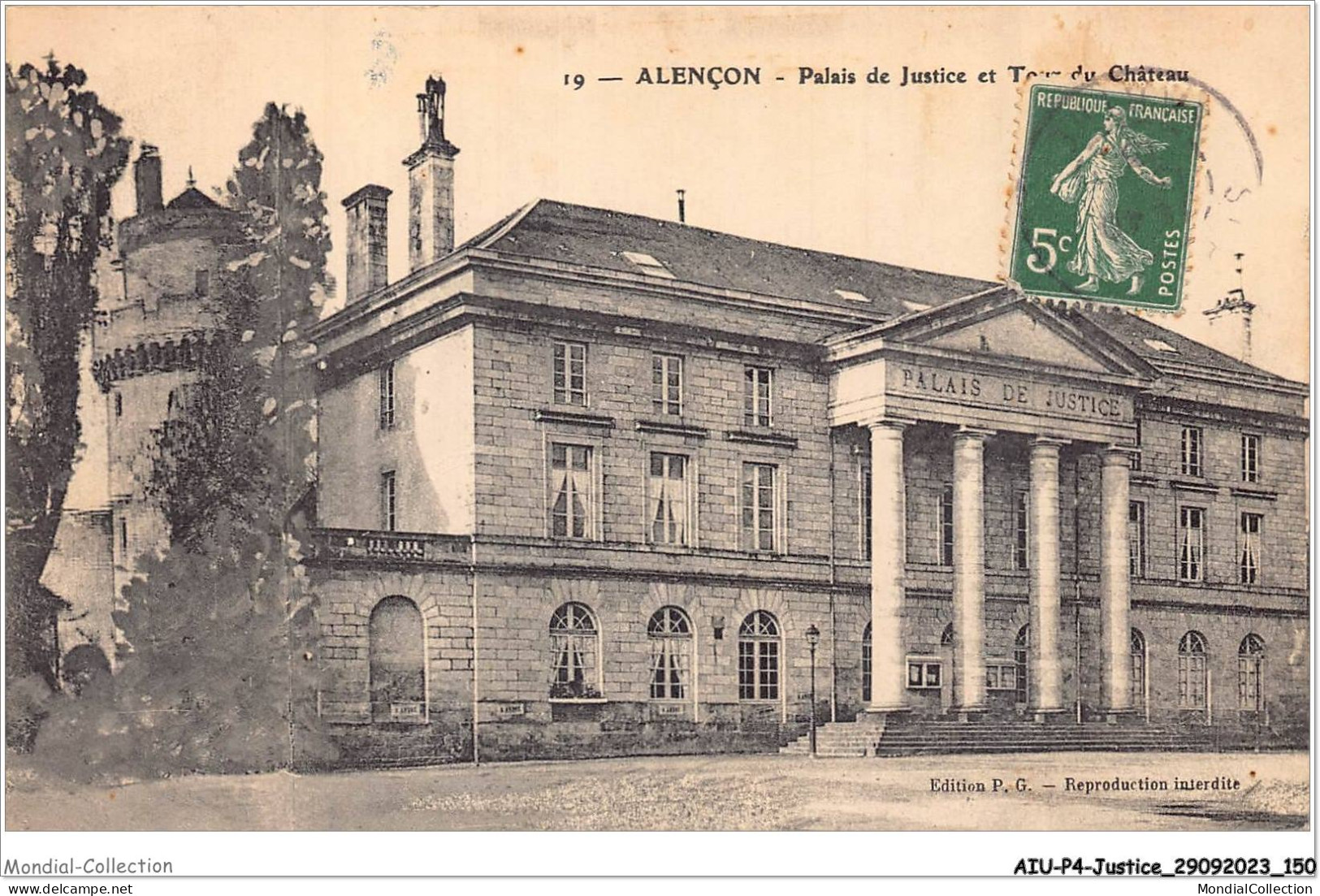 AIUP4-0393 - JUSTICE - Alençon - Palais De Justice Et Tour Du Chateau - Autres & Non Classés