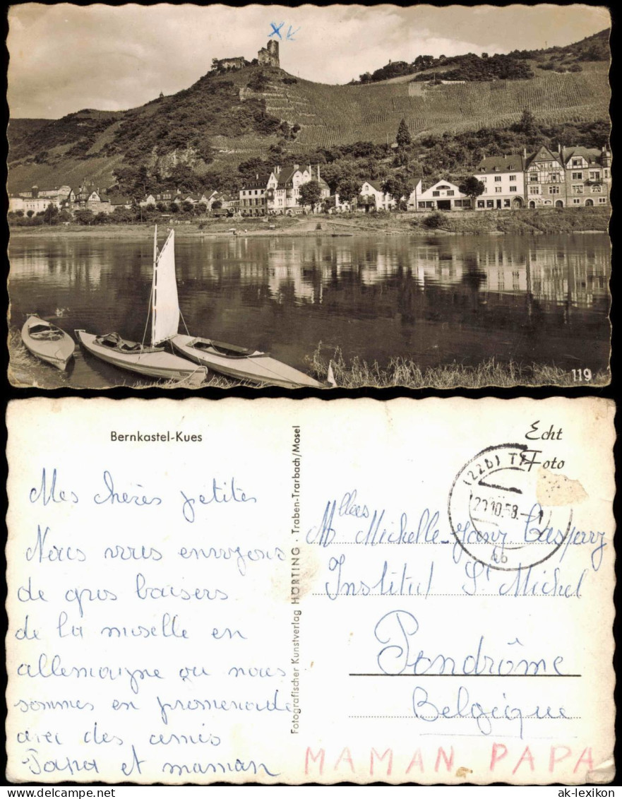 Bernkastel-Kues Berncastel-Cues Panorama-Ansicht, Partie An Der Mosel 1958 - Bernkastel-Kues