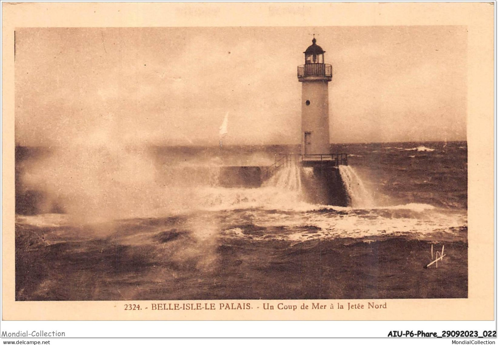 AIUP6-0503 - PHARE - Belle-isle-le Palais - Un Coup De Mer à Jetée Nord - Fari