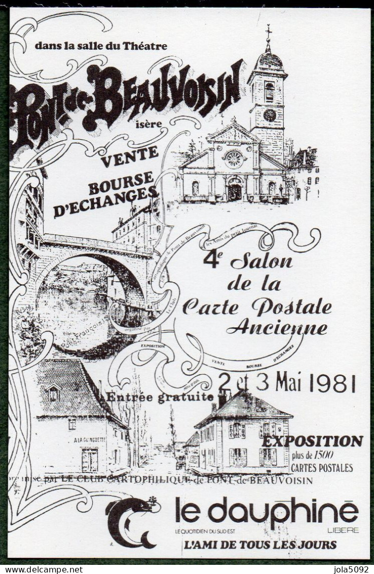 LE PONT De BEAUVOISIN - 4e Salon De La Carte Postale Ancienne 2/3 Mai 1981 - Borse E Saloni Del Collezionismo