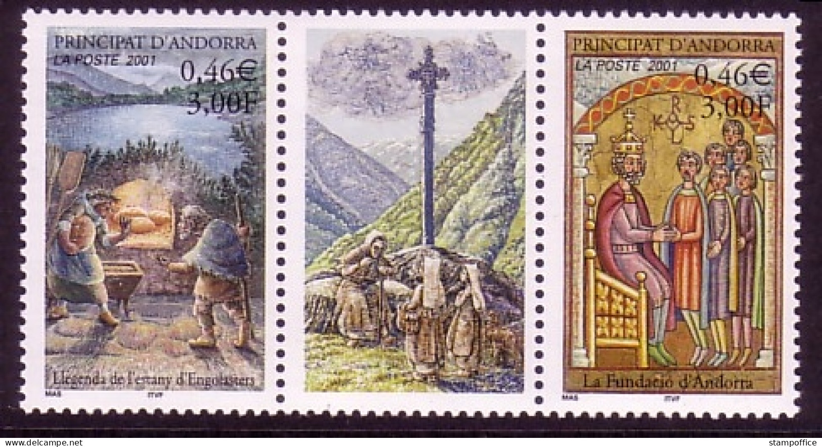 ANDORRA FRANZÖSISCH MI-NR. 564-565 POSTFRISCH(MINT) SAGEN UND LEGENDEN 2001 - Neufs