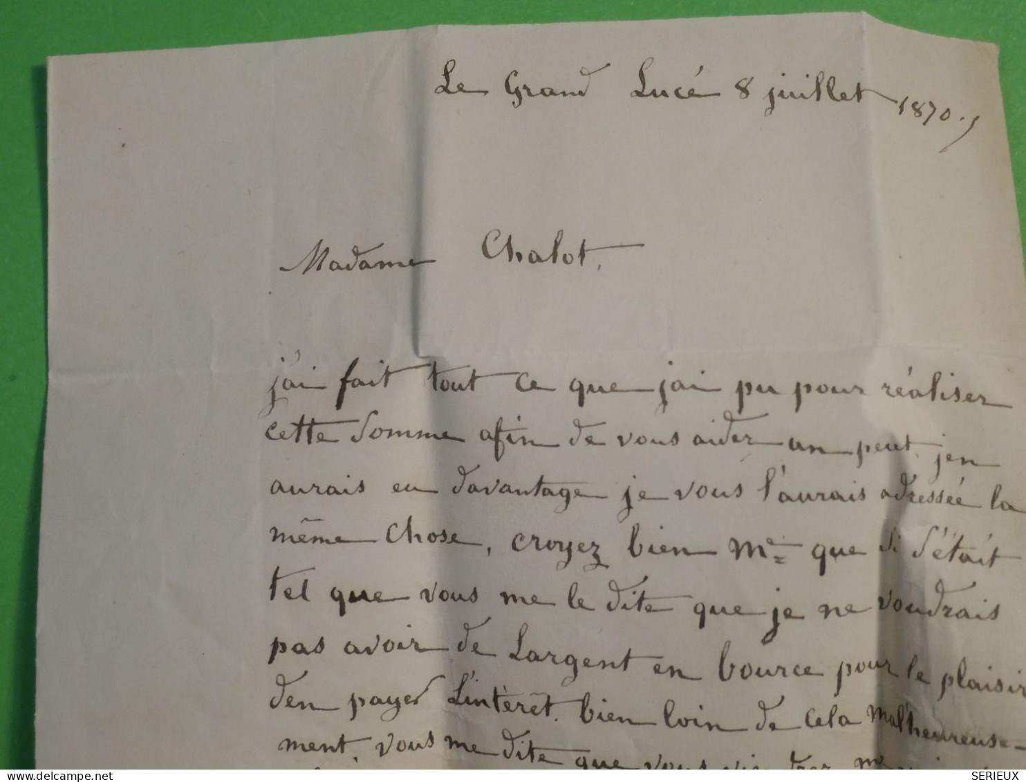 DM 11  FRANCE    LETTRE SARTHE   1871  LE MANS GARE A FOUILLETOURTE  + N°29     +AFF. INTERESSANT +++ - 1849-1876: Classic Period