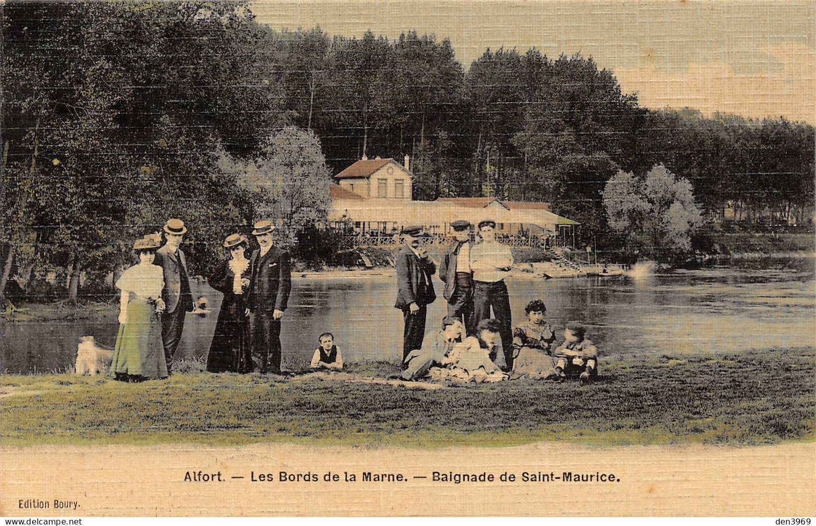 ALFORT (Val-de-Marne) - Les Bords De La Marne - Baignade De Saint-Maurice - Carte Toilée Couleurs - Maisons Alfort