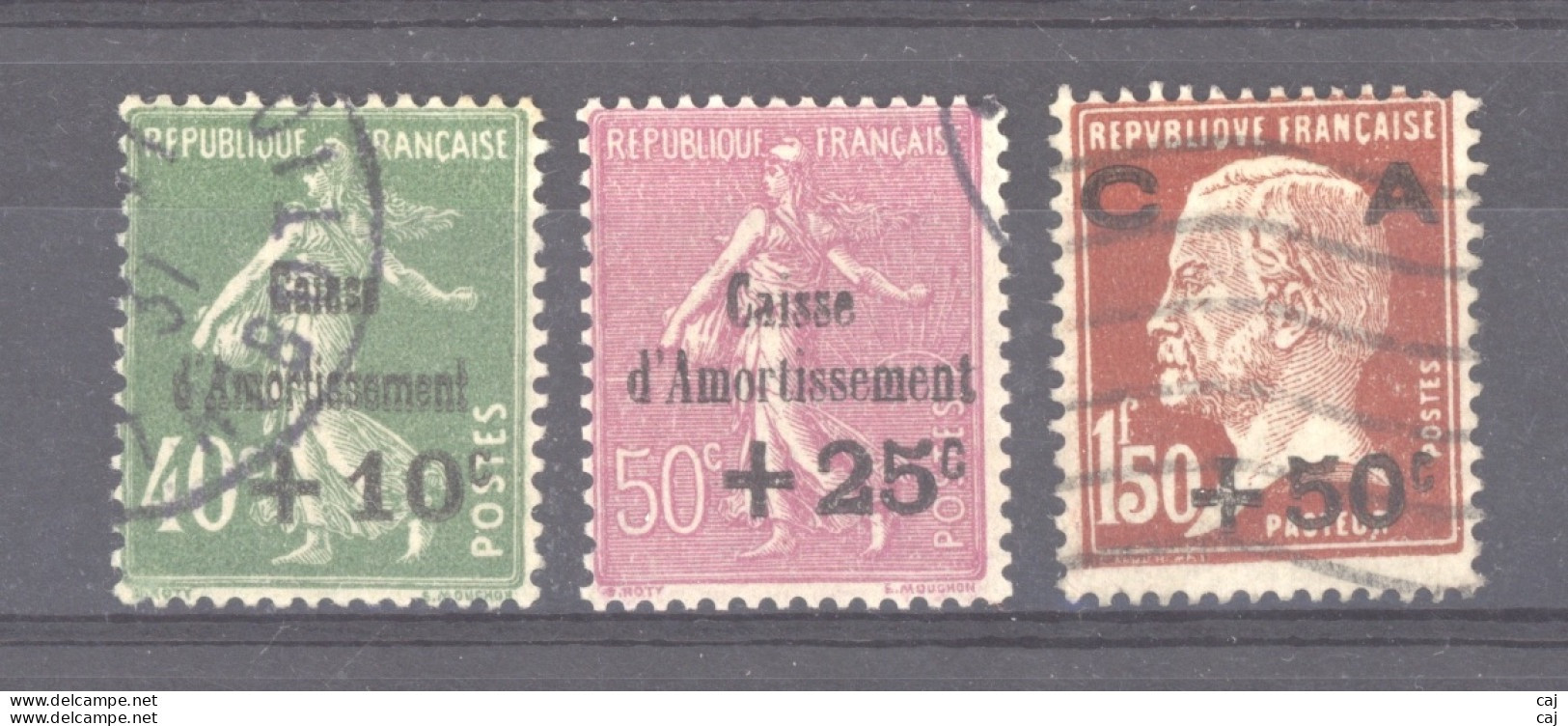 France  :  Yv  253-55  (o) - 1927-31 Cassa Di Ammortamento