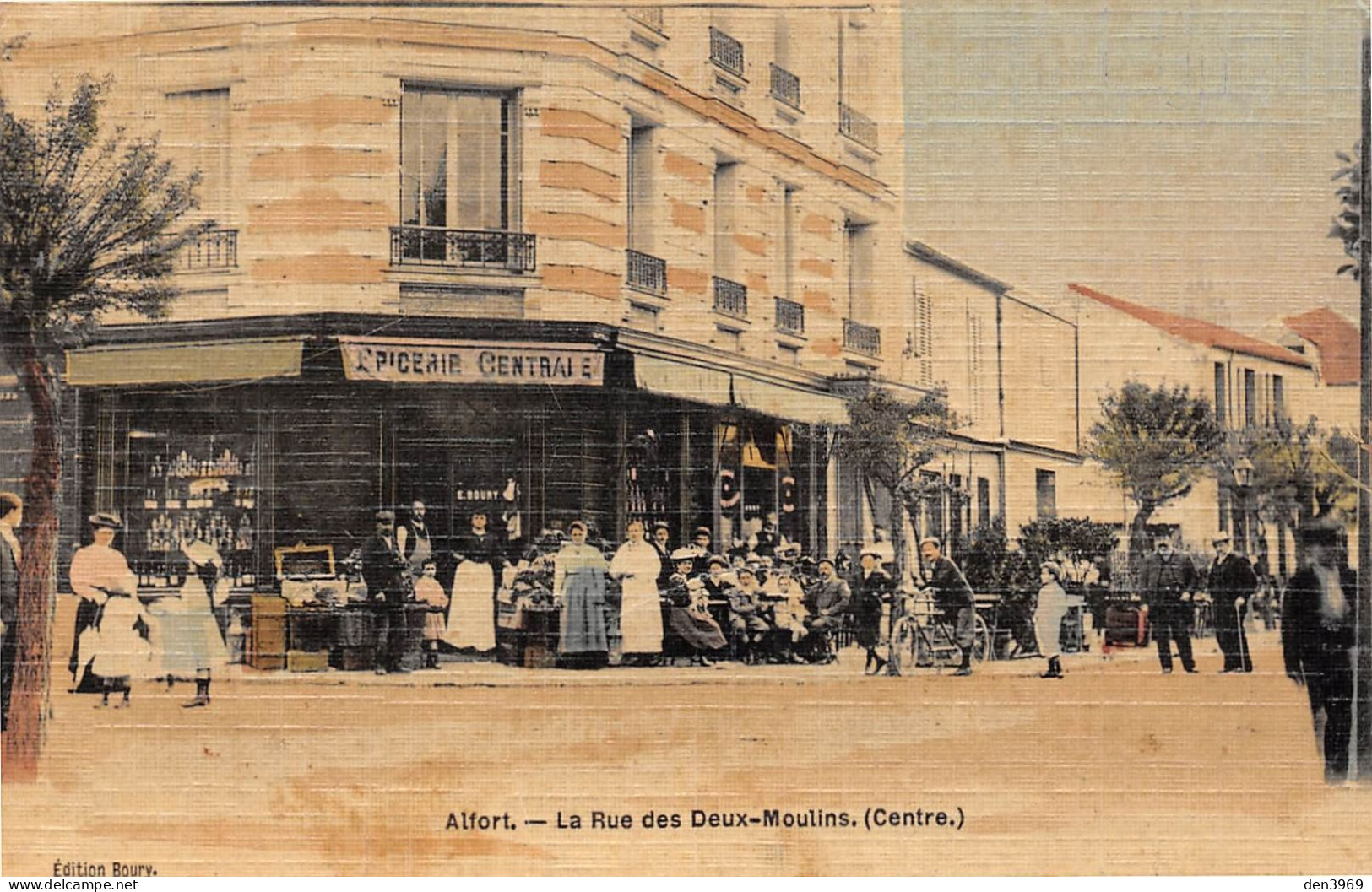 ALFORT (Val-de-Marne) - La Rue Des Deux Moulins (Centre) - Epicerie Centrale - Carte Toilée Couleurs - Maisons Alfort