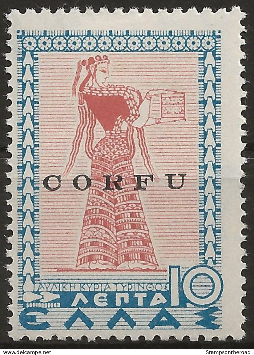 OICO20L3 - 1941 Occup. Italiana CORFU', Sass. Nr. 20, Francobollo Nuovo Con Traccia Di Linguella */ - Corfù