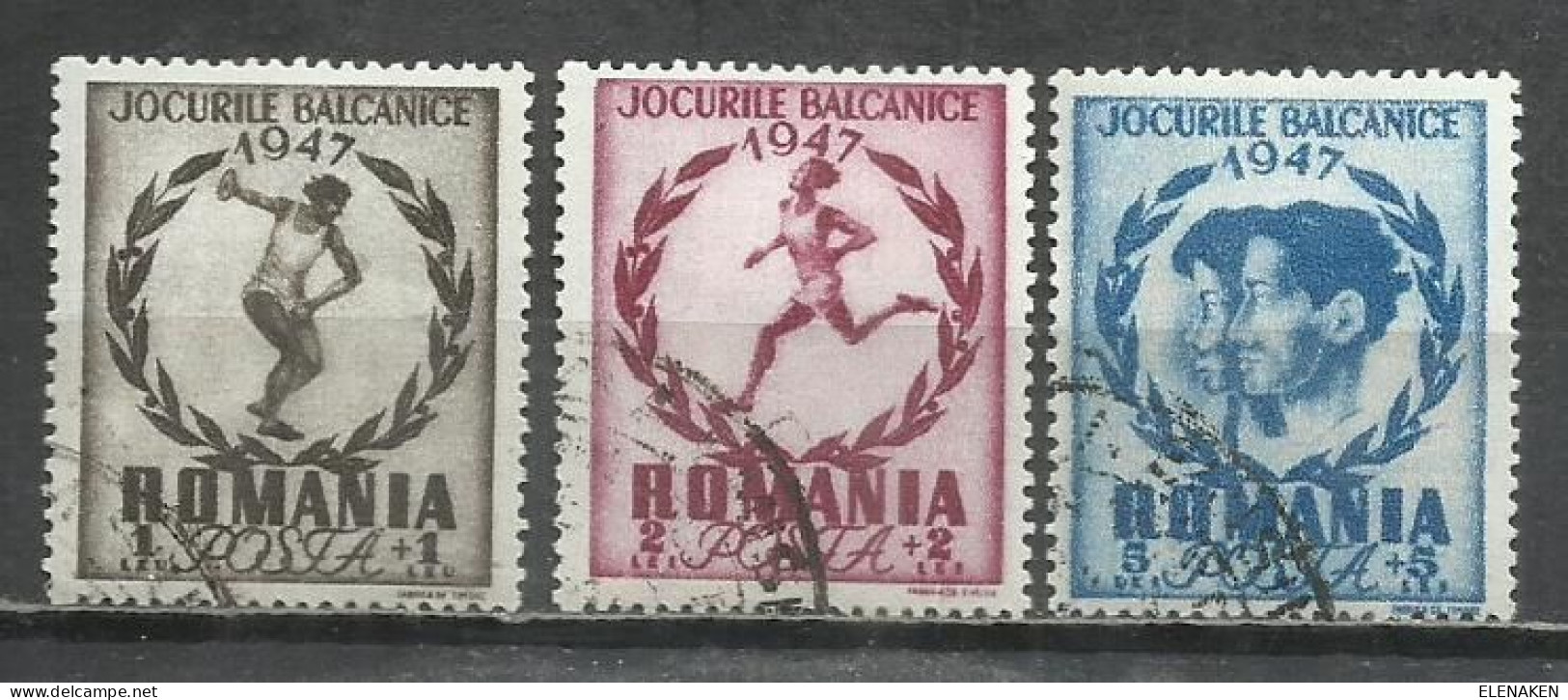 8502-SERIE COMPLETA RUMANIA 1947 Nº 999/1001 DEPORTES - Used Stamps