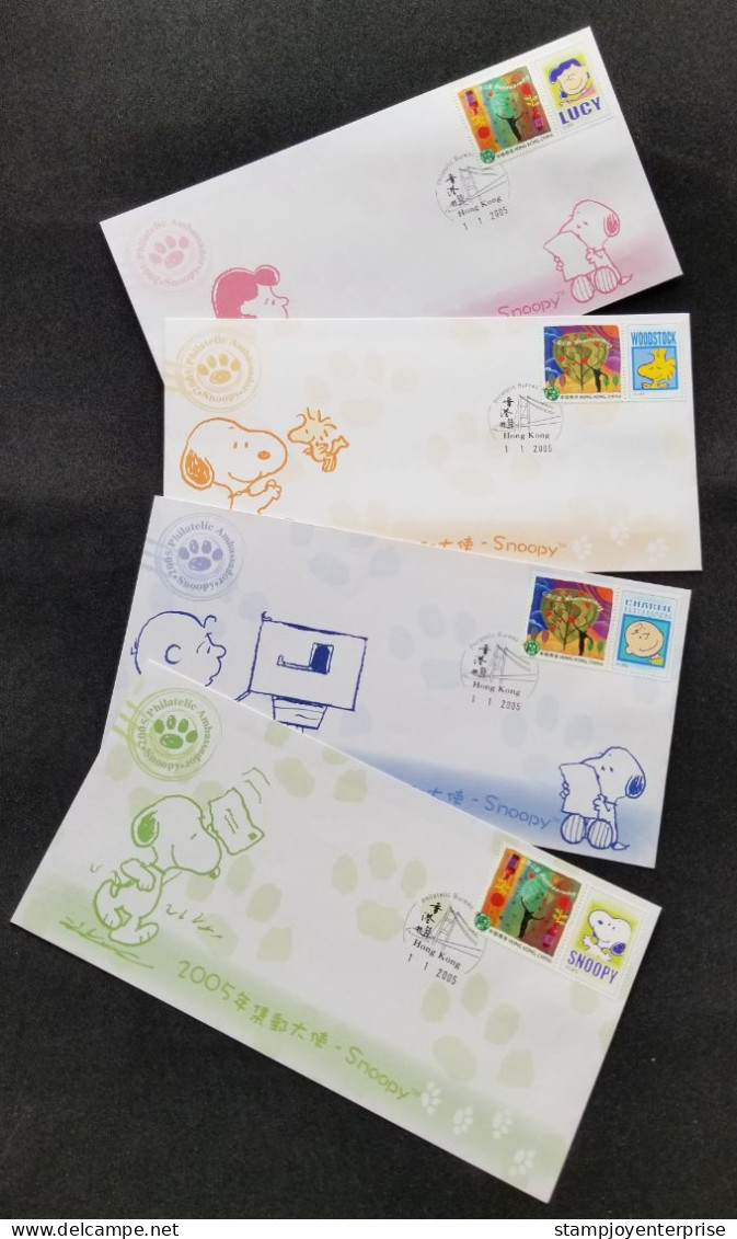 Hong Kong Philatelic Ambassador Snoopy 2005 Cartoon Animation (FDC) - Briefe U. Dokumente