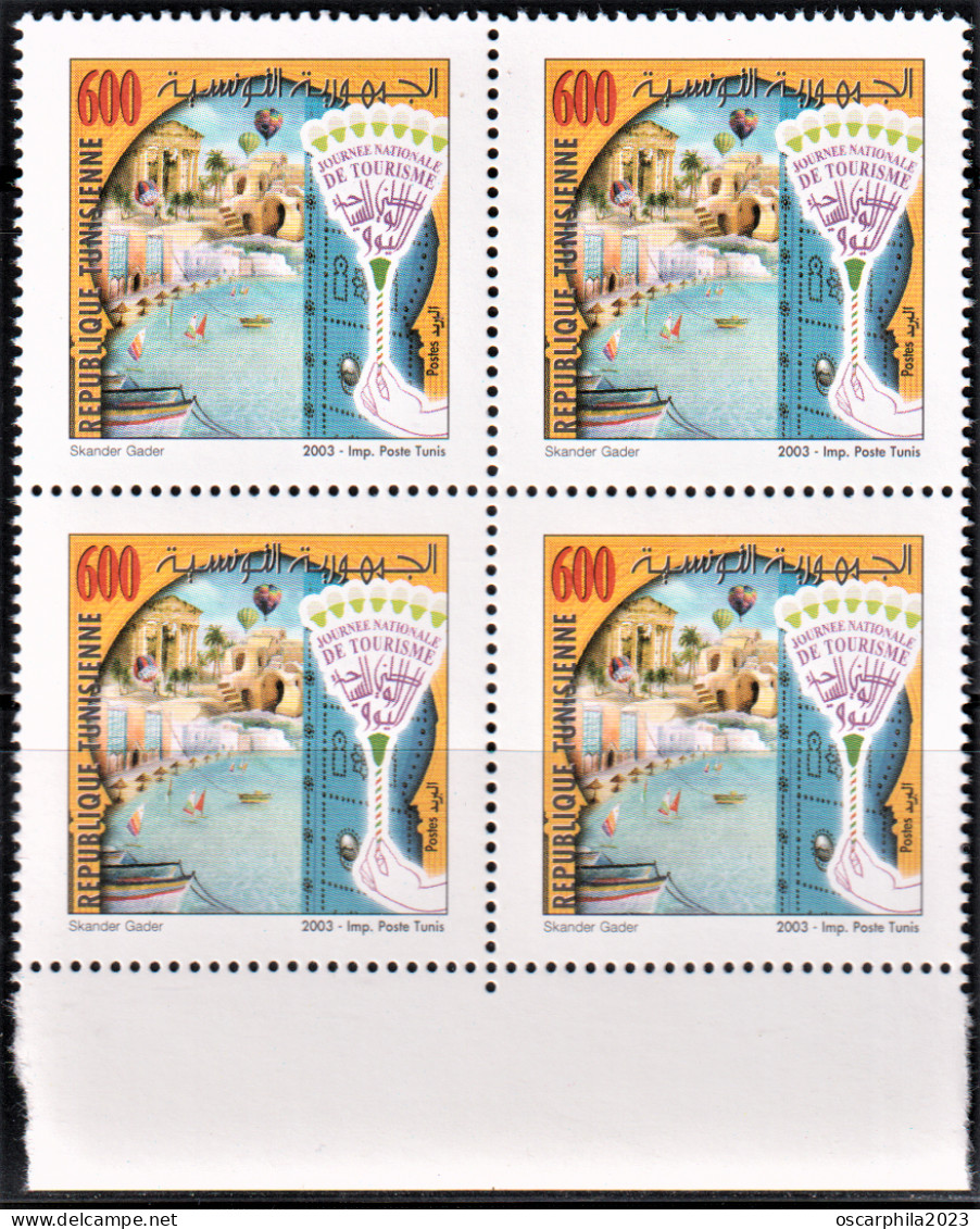 2003-Tunisie / Y&T 1482 - La Journée National Du Tourisme - Bloc De 4V/ MNH***** - Tunesien (1956-...)