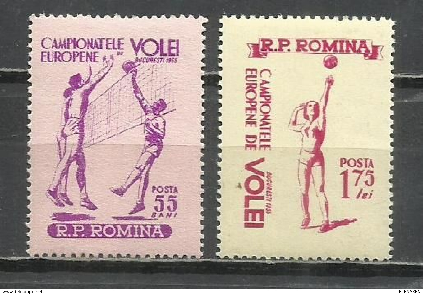 8500B-SERIE COMPLETA RUMANIA DEPORTES 23,00€ 1955 Nº 1380/1381 VOLEIBOL NUEVO * - Unused Stamps