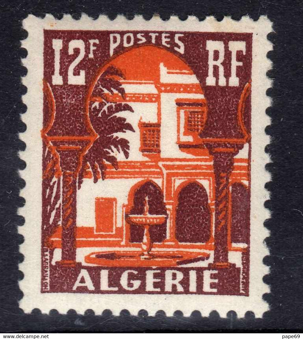 Algérie N° 335 XX Cour Mauresque Du Musée De Bardo : 12 F. ,brun-violet Et Brun-orange Sans Charnière, TB - Unused Stamps