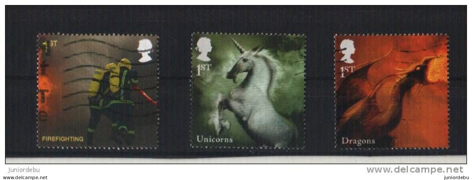 Great Britain - 2009  - 3 Different - USED. ( Mythical Creatures, Firefighting ) ( Condition As Per Scan ) ( 5.2.13 ) - Gebraucht