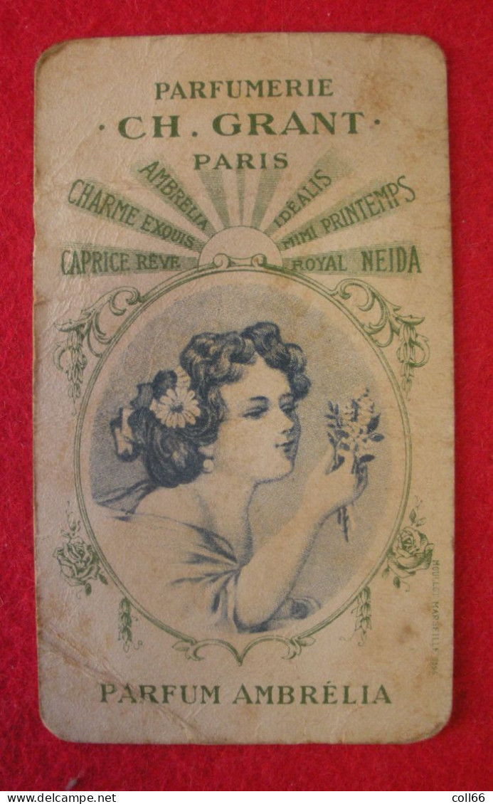 Ancienne Carte Parfumée Parfumerie CH Grant Paris Parfum Ambrélia A134 Fontan Indice I Voir état - Antiquariat (bis 1960)