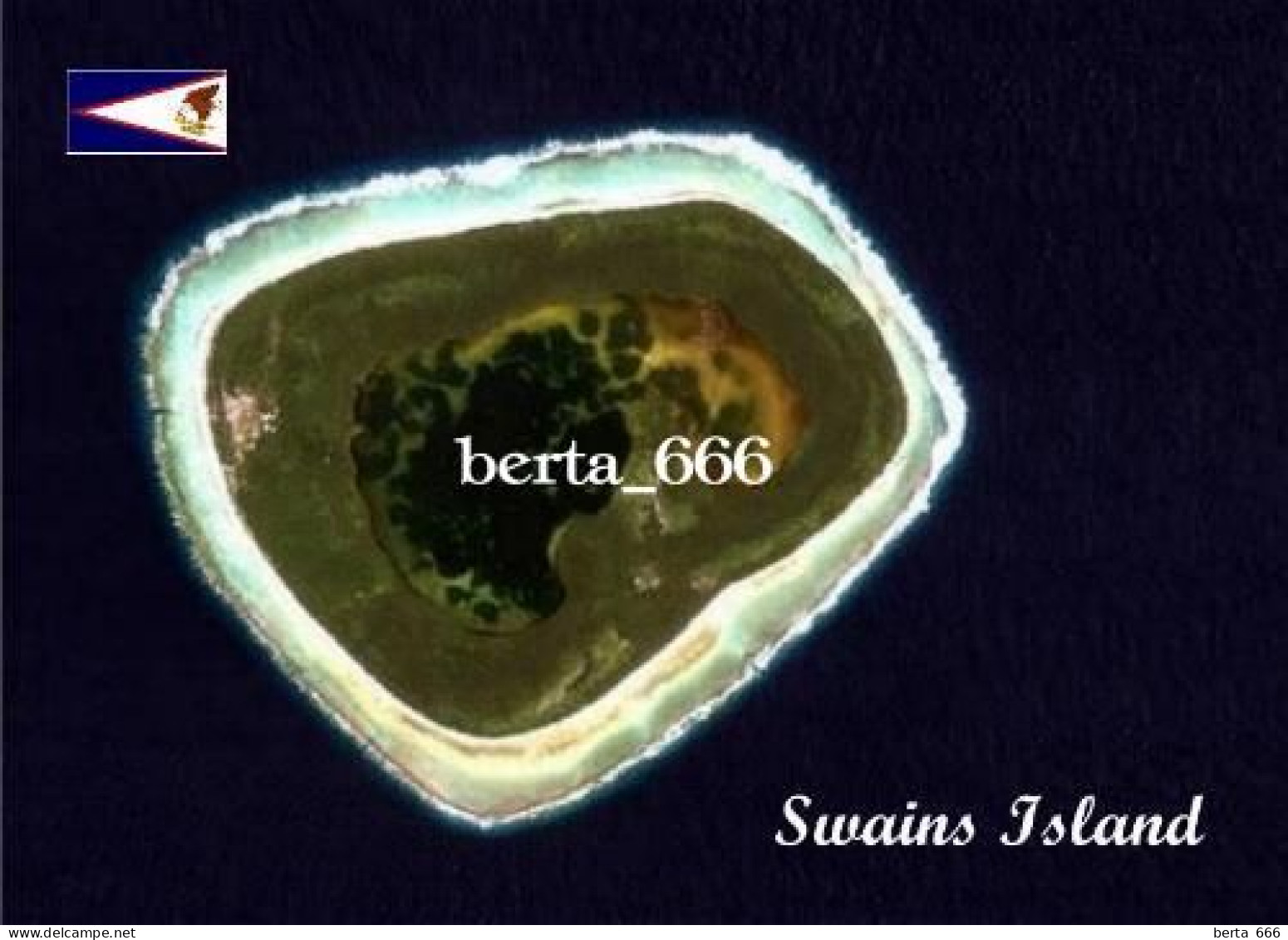 American Samoa Swains Island Satellite View New Postcard - Samoa Americana
