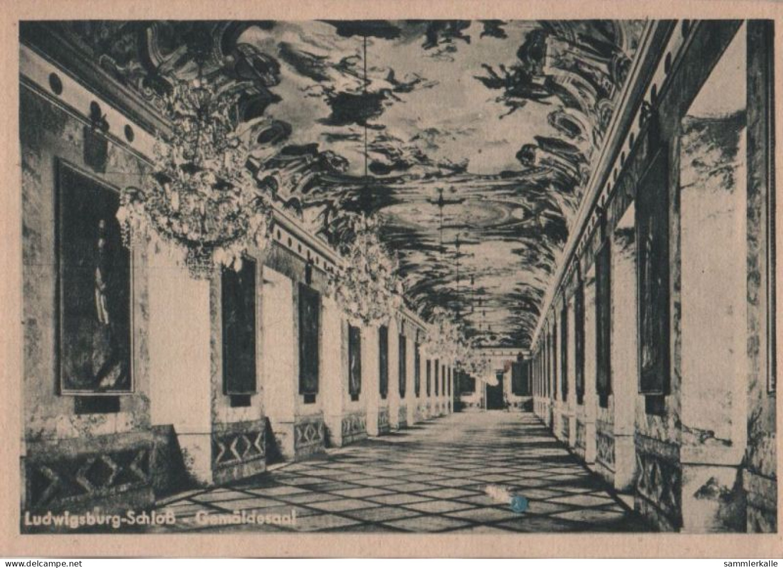 36269 - Ludwigsburg - Schloss, Gemäldesaal - Ca. 1950 - Ludwigsburg