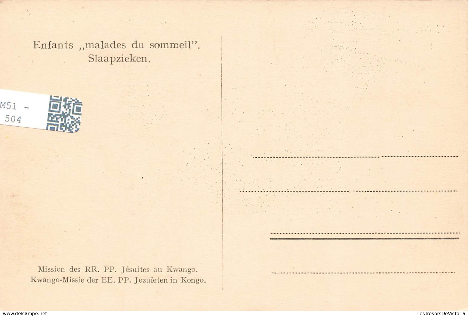 CONGO BELGE - Enfants - Malades Du Sommeil - Carte Postale Ancienne - Belgisch-Kongo