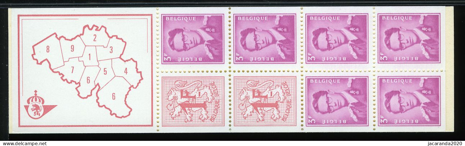 België B2 - Koning Boudewijn - Cijfer Op Heraldieke Leeuw - Roi Baudouin - Chiffre Sur Lion Héraldique - 1969 - 1953-2006 Moderne [B]