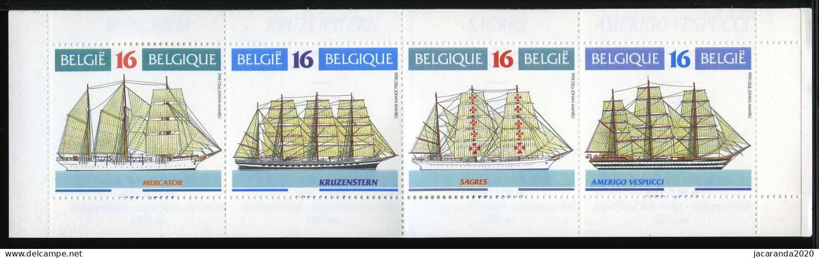 België B26 - Zeilschepen - Voiliers - Mercator - Kruzenstern - Sagres II - Amerigo Vespucci - 1995 - 1953-2006 Modern [B]