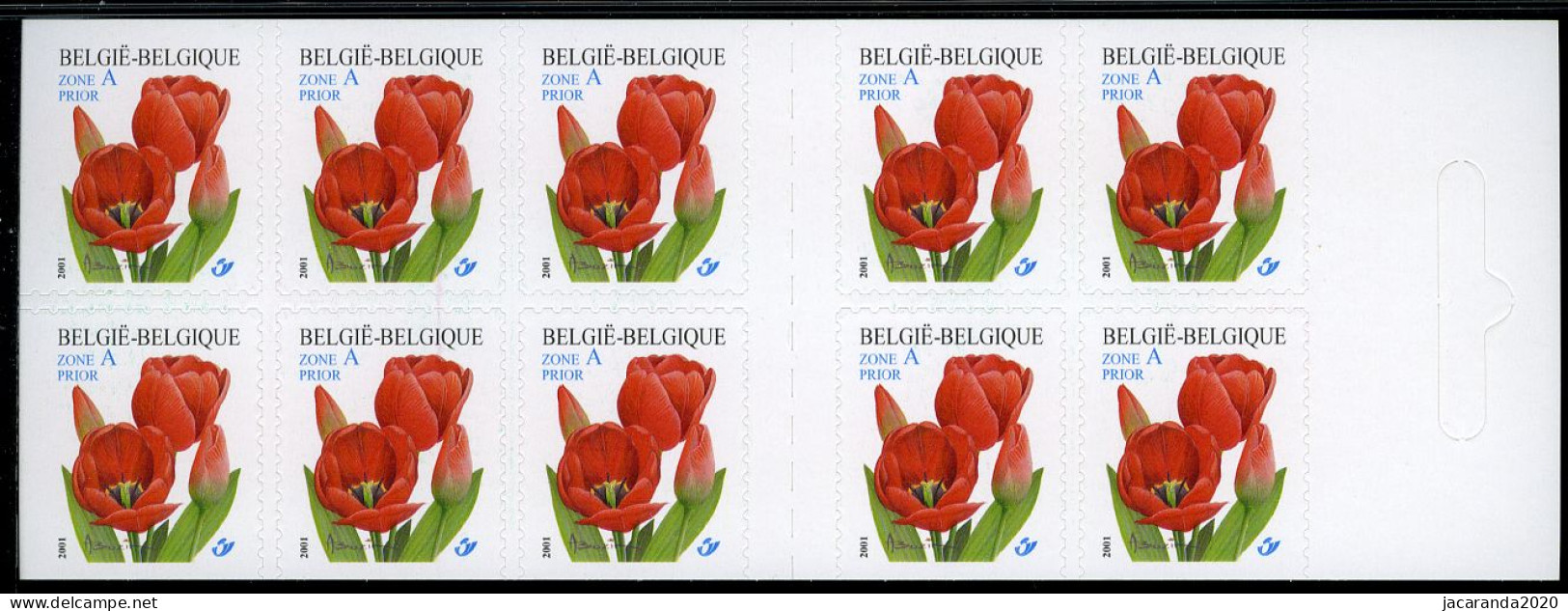 België B40 - Bloemen - Fleurs - Tulpen - Rode Tulp - André Buzin - Zelfklevend - Autocollants - Validité Perman. - 2001 - 1997-… Validité Permanente [B]