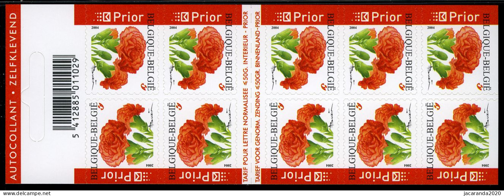 België B43 - Bloemen - Fleurs - Anjer - OEillet -  André Buzin - Zelfklevend - Autocollants - Validité Permanente  2004 - 1997-… Validez Permanente [B]