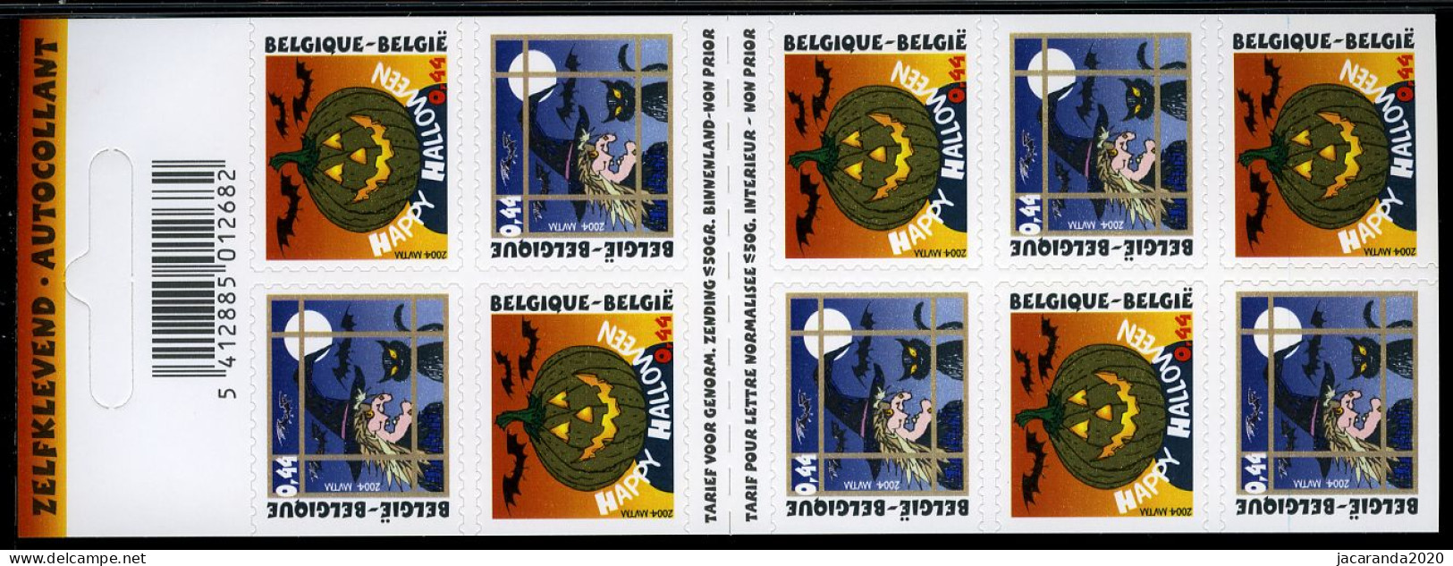 België B46 - Halloween - Heks - Pompoen - Sorcière - Potiron - Zelfklevend - Autocollants - 2004 - 1953-2006 Moderne [B]