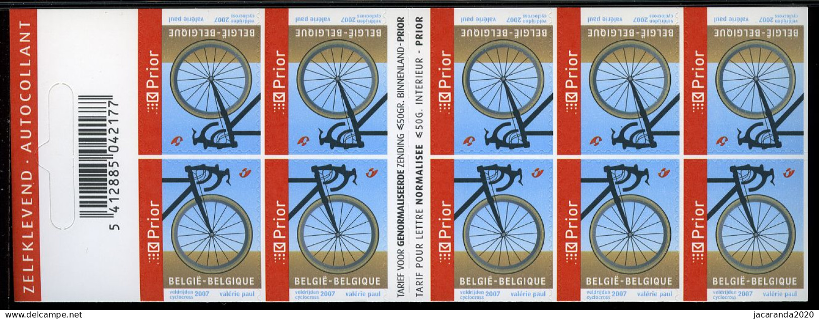 België B71 - Sport - Veldrijden - Cyclocross - Zelfklevend - Autocollants - Validité Permanente - 2007 - 1997-… Validité Permanente [B]
