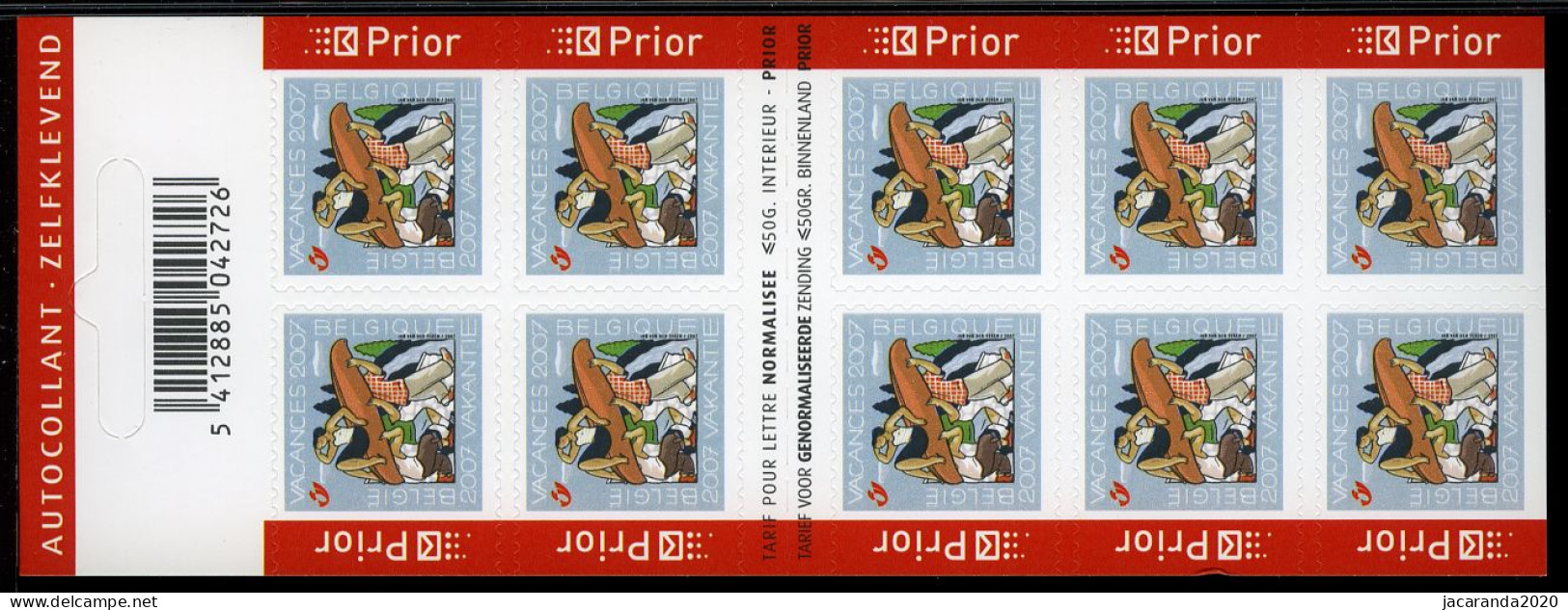 België B76 - Zomerzegels - Vakantie - Kajaks - Timbres D'été - Kayak - Zelfklevend - Autocollants - 2007 - 1997-… Validità Permanente [B]